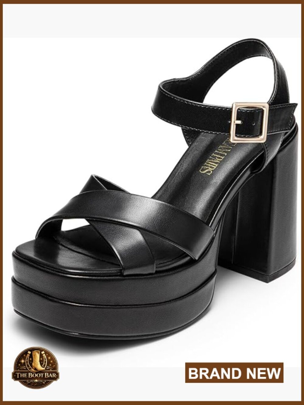 Women's Chunky Platform Heel Sandals, Square Open Toe Ankle Strap Y2K Shoes